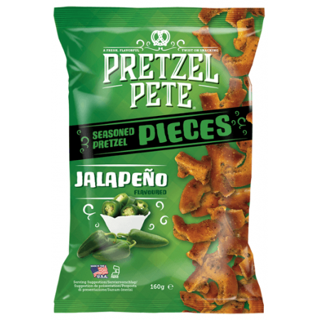 Pretzel Pete Pretzels Pieces - Jalapeno 8 x 160g